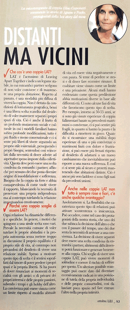 elisa caponetti lei style ottobre 2022 distanti ma vicini coppie LAT