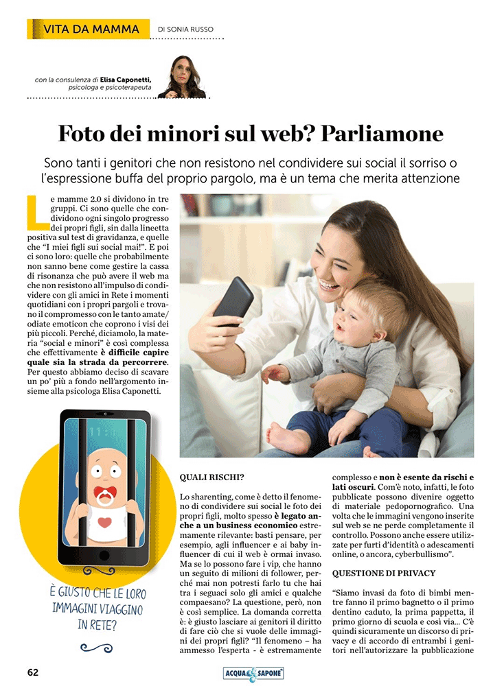 foto minori sul web elisa caponetti acqua e sapone