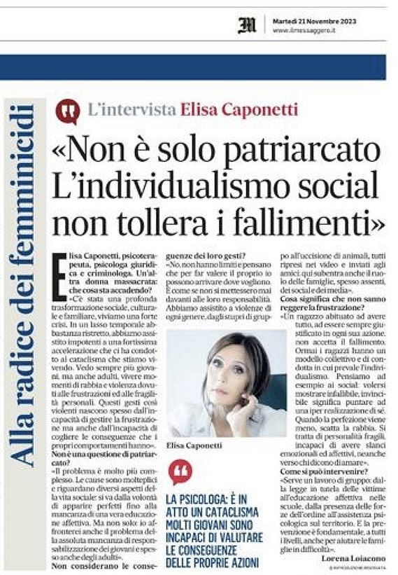 patriarcato social femminismo elisa caponetti messaggero