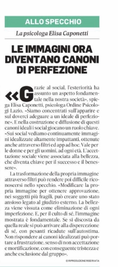 immagini distorte social percezione stessi edonismo elisa caponetti